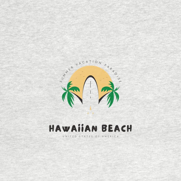 Summer vacation paradise hawaiian beach tshirt by pouoQ